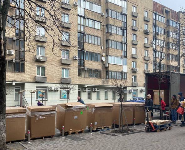20 tons of humanitarian aid were transported from the headquarters in Kamianets-Podilskyi to Kyiv